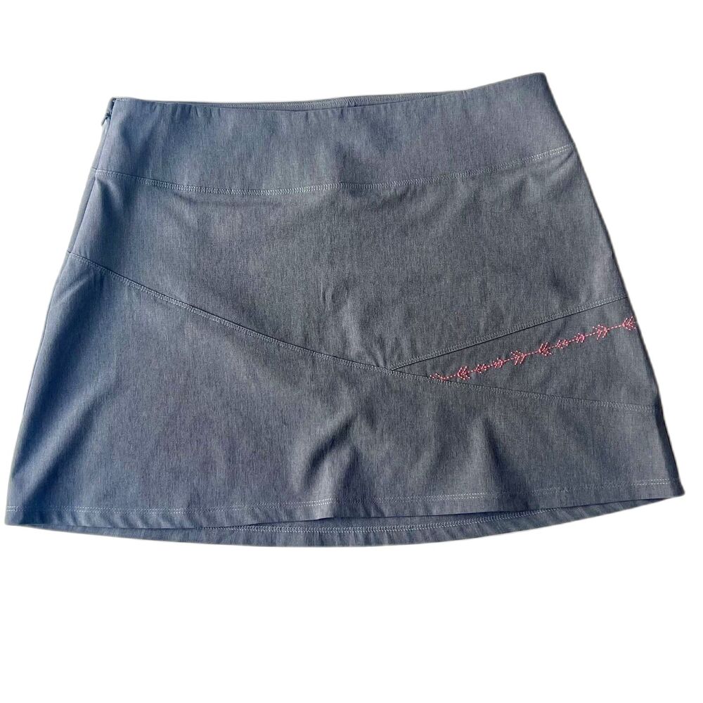 ALP-N-ROCK Esplora Hybrid Skirt Quicksilver Gray Pink Embroidery Size 2